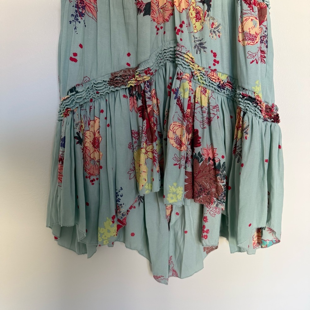 Free People Blue Haze Floral Sleeveless Tiered Tunic - Picture 4 of 7